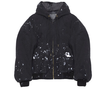 R13 Ladies Black W / Paint Splatter Boxy Seamless Workwear