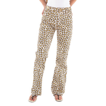 Leopard Natural Movida Printed Flared Jeans, Brand Size 36 (US Size 4)