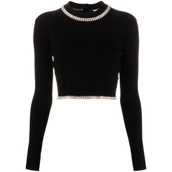 Black Rhinestone Embellished Pullover Sweater