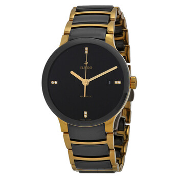 Centrix Black Dial Gold-plated and Black Ceramic Men's Watch R30035712