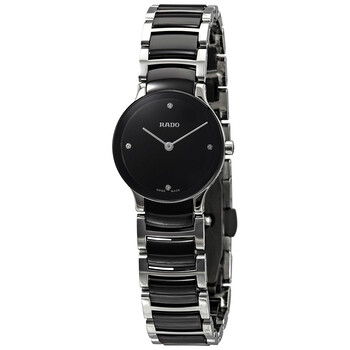 Centrix Black Dial Steel and Ceramic Ladies Watch R30191712