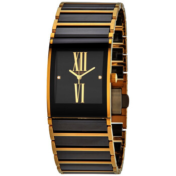 Integral Black Dial Ladies Two Tone Watch R20787762