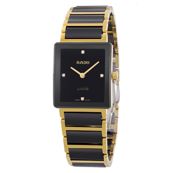 Rado Integral Quartz Black Dial Two-tone Ladies Watch R20845162