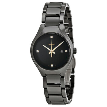 True Black Dial Black Ceramic Ladies Watch R27059712