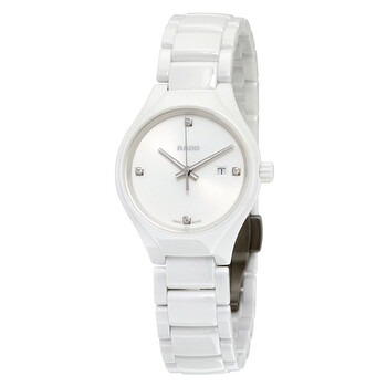 True High-tech White Ceramic Diamond Ladies Watch R27061712