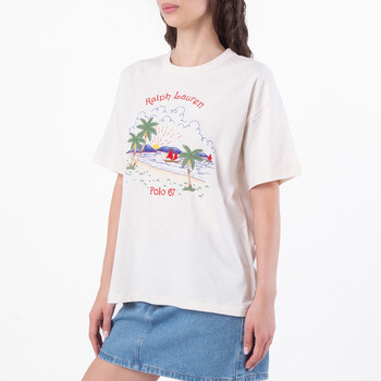 Ralph Lauren Cotton-Linen Embroidered Beach T-Shirt