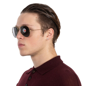 Aviator Classic Polarized Black Pilot Unisex Sunglasses RB3025 919648 62