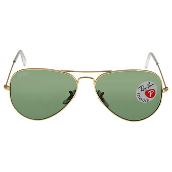 Aviator Classic Polarized Green Classic G-15 Unisex Sunglasses RB3025 001/58 58