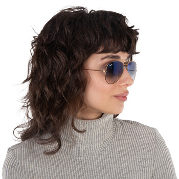 Aviator Gradient Light Blue Unisex Sunglasses RB3025 001/3F 58