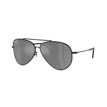 Aviator Reverse Grey Mirror Silver Pilot Unisex Sunglasses RBR0101S 002/GS 59