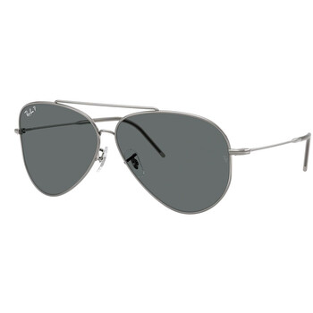 Aviator Reverse Polarized Dark Grey Pilot Unisex Sunglasses RBR0101S 004/81 62