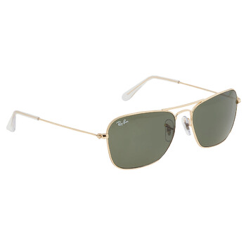Caravan Green Classic G-15 Square Unisex Sunglasses RB3136 001 55