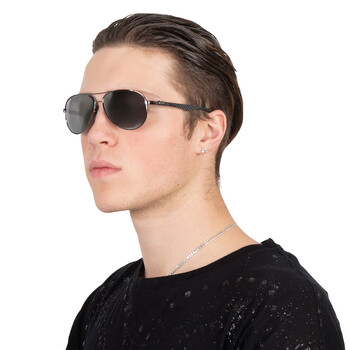 Carbon Fibre Polarized Silver Mirror Aviator Men's Sunglasses RB8313 004/K6 61