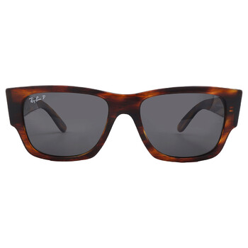 Carlos Polarized Black Rectangular Unisex Sunglasses RB0947S 954/48 56