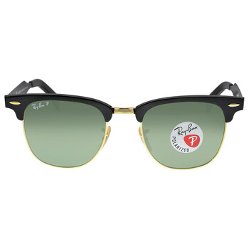 Clubmaster Aluminum Polarized Green Classic G-15 Unisex Sunglasses RB3507 136/N5 51