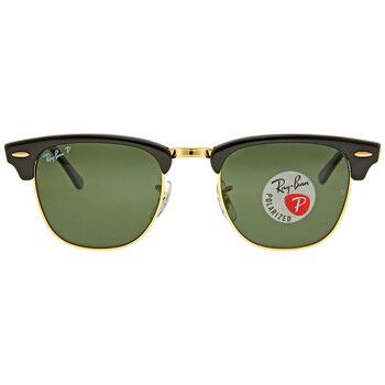 Clubmaster Classic Polarized Green Classic G-15 Square Unisex Sunglasses RB3016 901/58 49
