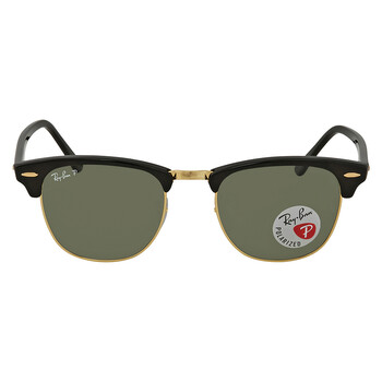 Clubmaster Classic Polarized Green Classic G-15 Square Unisex Sunglasses RB3016 901/58 51