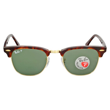 Clubmaster Classic Polarized Green Classic G-15 Square Unisex Sunglasses RB3016 990/58 49