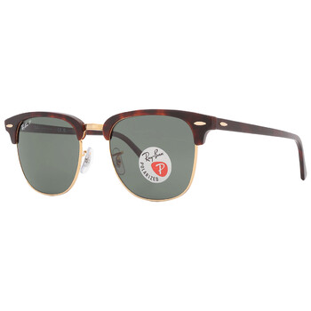 Clubmaster Classic Polarized Green Classic G-15 Square Unisex Sunglasses RB3016 990/58 55