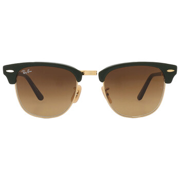 Clubmaster Folding Brown Gradient Square Unisex Sunglasses RB2176 136885 51