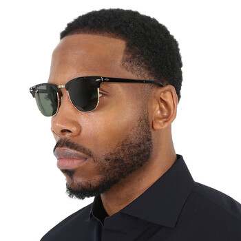 Clubmaster Metal Green Square Unisex Sunglasses RB3716 187 51