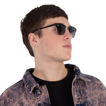 Clubmaster Metal Grey Gradient Square Men's Sunglasses RB3716 900471 51