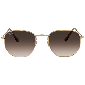 LIKE NEW Ray-Ban Hexagonal RB3548 Gradient Brown Ray ban Sunglasses HEXAGONAL FLAT LENSES Sunglasses in Copper and Brown  main image 3