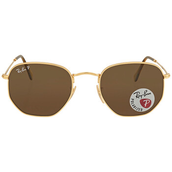 Hexagonal Flat Lenses Polarized Brown Unisex Sunglasses RB3548N 001/57 51