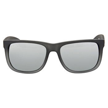 Justin Classic Silver Gradient Mirror Rectangular Men's Sunglasses RB4165 852/88 54