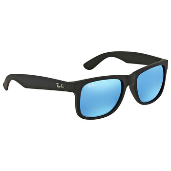 Justin Color Mix Blue Mirror Square Men's Sunglasses RB4165 622/55 50