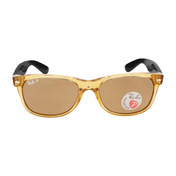 New Wayfarer Bicolor Polarized Brown Unisex Sunglasses RB2132 945/57 55