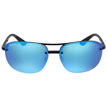 RB4275CH-601/A1-63口15/140 Ray-Ban Chromance Polarized Blue Mirror Square Men's Sunglasses