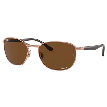 Ray Ban Rb3702 Ray-Ban Polarized Brown Chromance Oval Unisex Sunglasses RB3702 9202AN ...