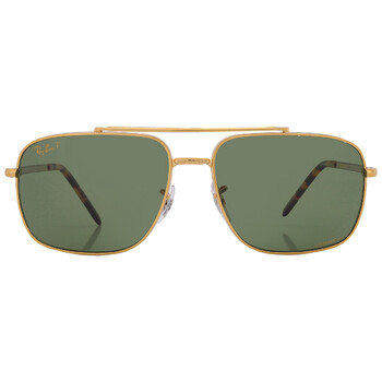Ray-Ban Polarized Dark Green Navigator Unisex Sunglasses RB3796
