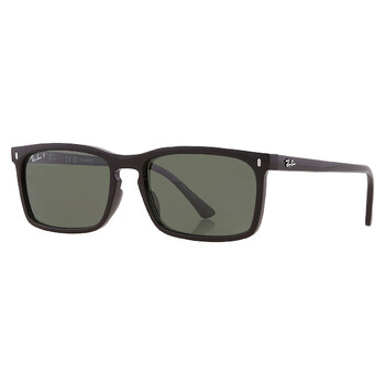 Polarized Green Rectangular Unisex Sunglasses RB4435 901/58 59