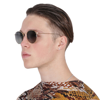 Round Metal Grey Gradient Unisex Sunglasses RB3447 001/71 53