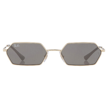 REVELATION レイヤ Ray-Ban Yevi Dark Grey Mirror Hexagonal Unisex Sunglasses RB3728