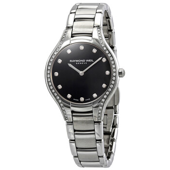 Noemia Black Dial Ladies Diamonds Watch 5132-STS-20081