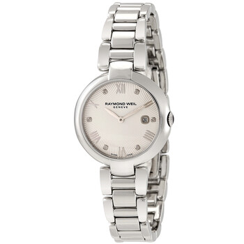 Shine Silver Dial Ladies Watch + Leather Strap