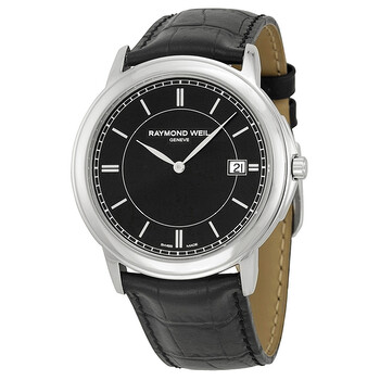 Tradition Black Dial Black Leather Men's Watch 54661-STC-20001