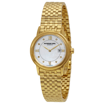 Tradition Mother of Pearl Dial Gold PVD Stainless Steal Ladies Watch 5966-P-00995