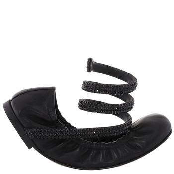 Cleo 10 Crystal Ballerinas C12073-010-NA01V050-BLACK LAMB-SATI