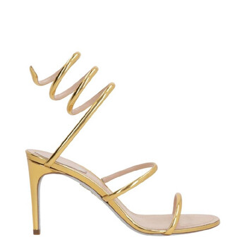 Dark Gold Leather Sandals, Brand Size 36 (US Size 6) C12351-080-0001L018-DARK GOLD MIRRO