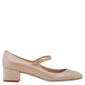 Kristen Crystal Embellished Pumps C12185-040-NA01V104-BEIGE LAMB/GOLD