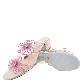 Peach Flower Sandals, Brand Size 37 ( US Size 7 )