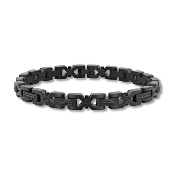 Men's 8.5 Inch Black Stainless Steel Bracelet - Bold Link Design With Masculine Style