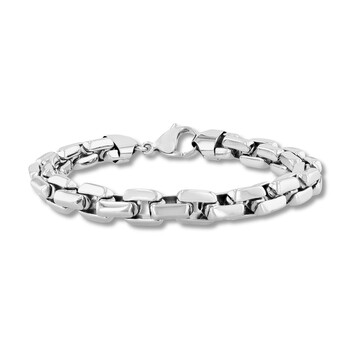 Stainless Steel Beveled Box Link Bracelet TS18364