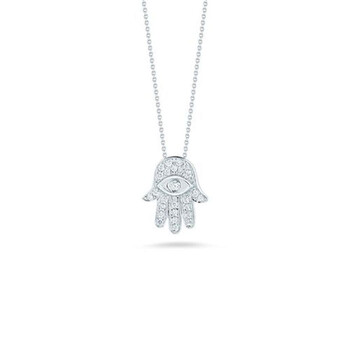 18K White Gold Tiny Treasures Diamond Hamsa Necklace 18K White Gold Tiny Treasures Diamond Hamsa Necklace