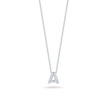 18K White Gold Tiny Treasures Diamond Letter A Pendant 18K White Gold Tiny Treasures Diamond Letter A Pendant