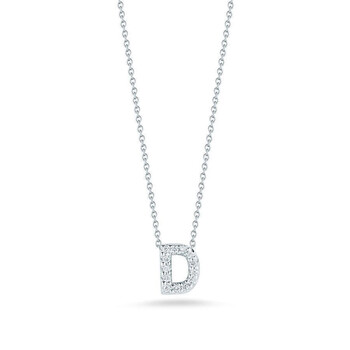 18K White Gold Tiny Treasures Diamond Letter D Pendant 18K White Gold Tiny Treasures Diamond Letter D Pendant